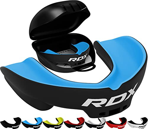 RDX Mundschutz Kampfsport, Zahnschutz für Sport, Ideale Atmung und Anpassbar, Zahnschutz Zum, MMA Kickboxen Hockey Football Muay Thai Rugby Mit Praktischer Aufbewahrungsbox, Erwachsene über 12 Jahre