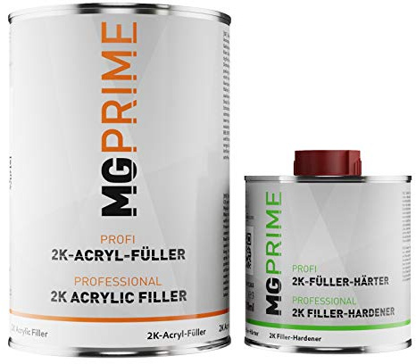 MG PRIME 2K High Solid Füller Set/Grundierung für Autolack grau - 1,3 kg Epoxyfüller & Härter