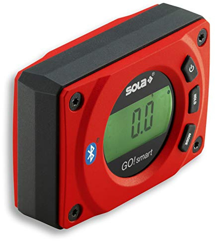 SOLA - GO! smart - Winkelmesser digital mit Bluetooth - digitale Wasserwaage mit LCD - Fernsteuerung über Smartphone und App - Neigungsmesser magnetisch mit V-Nut - bevel box magnetic - IP54