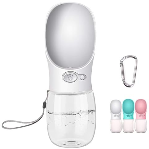 COTOP Trinkflasche Hunde für Unterwegs, 350ml, Tragbare, Weiß | Hundeflasche to go für Hunde Klein, BPA-frei, Auslaufsicher, Spülmaschinenfest, Wasserflasche Pet Outdoor