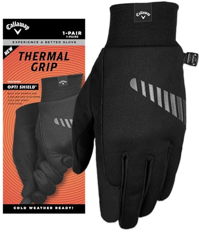 Callaway Golf Thermal Grip Kaltwetter-Golfhandschuhe für Damen (2er Pack) 2023, Schwarz