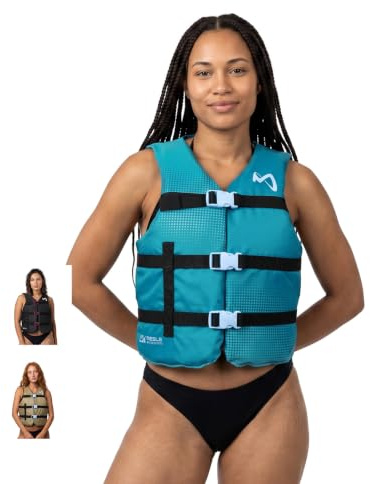 MESLE Schwimmweste Damen Sportswoman, Universal 50N Schwimmhilfe für Frauen & Mädchen, Auftriebsweste für SUP, Kajak, Wakeboard, Wasserski, Prallschutzweste, Paddelweste für Boot