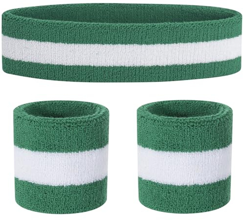 Gestreiftes Schweißband-Set Sport-Stirnband-Armband-Set