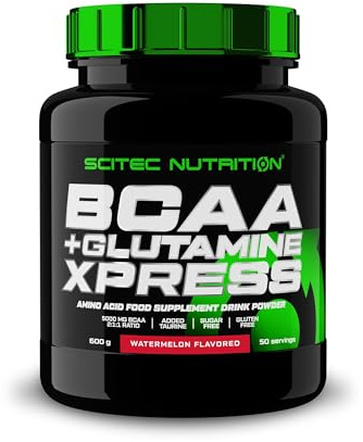 Scitec Nutrition BCAA + Glutamine Xpress - Essentielle Aminosäurenmischung - mit 5g 2:1:1 BCAAs - 5g Glutamin - angereichert mit Taurin, 600 g, Wassermelone