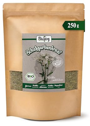 Biojoy BIO-Schafgarbe Tee (250 g), Schafgarbenkraut getrocknet und geschnitten (Achillea millefolium)
