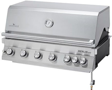 Merlin 641, Built-In Einbaugrill, 6 Brenner Gasgrill mit Gussrosten, 24,2kW