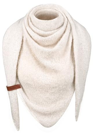 heekpek Schal Damen Winter Strickschal Dreieck Warme Weich Dreiecksschal mit Lederschlaufe Einfarbig Gestrickt Winterschal Herbstschal