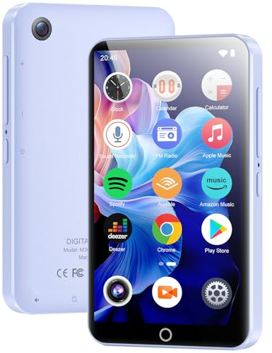 MP3 Player mit Bluetooth WiFi, 80GB MP3-Player mit Kamera, Android MP4 Player mit Spotify, Audible, Amazon Music, Deezer, 4.02 Touchscreen Kinder MP3 Player Musik Player mit Lautsprecher, FM Radio