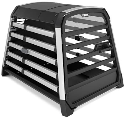 Thule Allax Hundebox, Transportbox Hund, Hundebox für Auto Black/Aluminum L