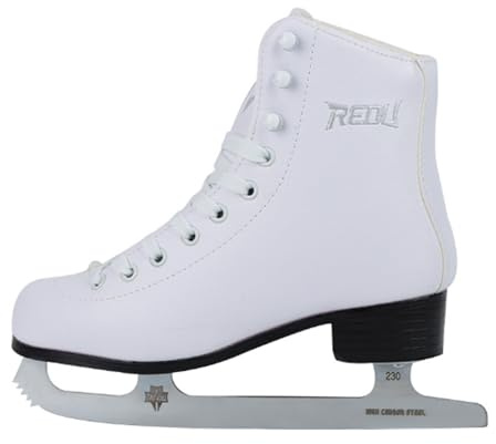 LuminescentDream Professionelle Eiskunstlauf-Schlittschuhe für Erwachsene High-Top-Schnür-Skates Weiches und bequemes Futter Mit vorgeschärfter Klinge aus Kohlenstoffstahl(Größe: 30-43/Farbe: Weiß)