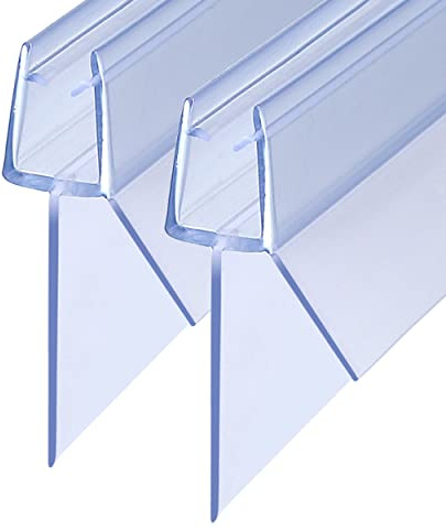 KOOBON Duschdichtung 2 x 100cm Ersatzdichtung 4/5/6mm (länger Lippen 20 mm Anwendbar auf größere Bodenfreiheit) für Duschtüren Badewanne Transparent Dusche Glastür Wasserabweisende Duschdichtungen