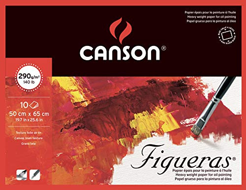 Canson 200857230 Figueras - Ölmalpapier, 50 x 65 cm, naturweiß