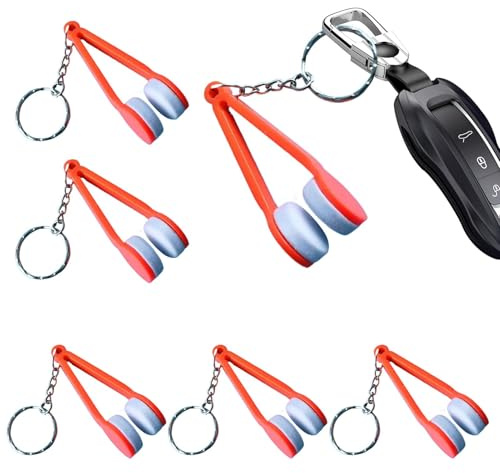 Brillenreiniger Werkzeug, Brillenreinigung Clip,Fingerabdruckgummi 6 Stücke Brille sauberer mit Schlüsselbund - Tragbares Brillenzubehör weiche Reinigungswerkzeug für Linsen und Bildschirm