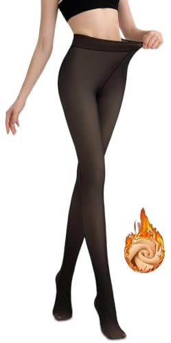 BTkviseQat Thermostrumpfhosen für damen,Strumpfhosen Damen Winter,Gefütterte Strumpfhose,Gefälschte Durchscheinend Plüschstrümpfe Pantyhose Wärmende Fleece Strumpfhose
