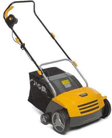 STIGA SV 213 E Elektro-Vertikutierer, 1300 W, 32 cm – 40 L Fangkorb, Austauschbare Walzen (16 Messer/36 Federn) – Für Rasenflächen Bis 350 m²