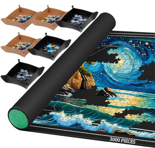 Puzzlematte 3000 2000 1500 1000 Teile, Puzzle Matte Roll, Puzzleunterlage Puzzlemappe Puzzlerolle Mat Storage Accessories für Erwachsene