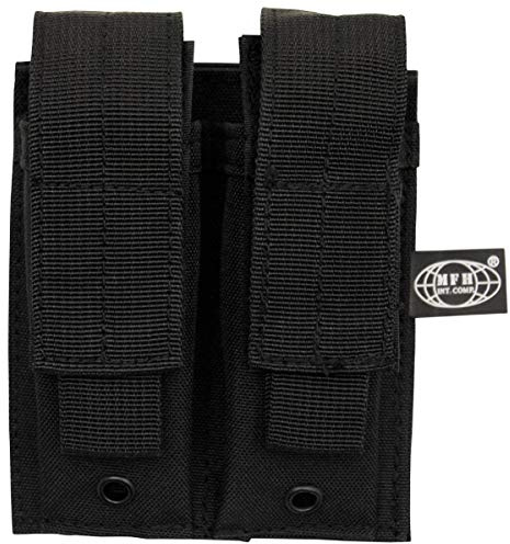 MFH Doppel 9mm Magazintasche Kleine MOLLE Schwarz