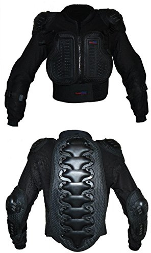 protectWEAR Protektorenhemd, Protektorenjacke Kinder für Motocross, Ski, Snowboard, Schwarz, XXS