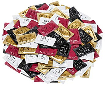 EIS XXL-PACK 100 Kondome | 53 mm | Gefühlsecht & Dünn für ein intensives Erlebnis | Kondom-Mix für länger anhaltenden Sex | Für Oralverkehr | Safe Sex | 5 verschiedene Sorten