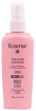 Rosenwasser Spray 100ml Gesichtswasser Toner Haare Face Mist Erfrischungsspray – ECOCERT Naturkosmetik von Rosense, vegan & dermatologisch bestätigt, ohne Zusatz von Alkohol, Gesichtspflege Haare