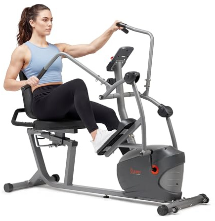 Sunny Health & Fitness Performance Interaktives Liegerad Crosstrainer Ellipsentrainer mit exklusiver SunnyFit® App und intelligenter Bluetooth-Konnektivität – SF-RBE420035