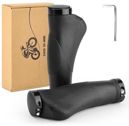 GXCROR Ergonomische Fahrradgriffe mit Anti-Rutsch-Punktdesign | Stoßdämpfende Lenkergriffe aus Gummi für Mountainbikes | 130mm Sicherheitsgriffe