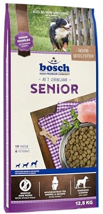Bosch HPC Senior Hundefutter trocken, 12,5 kg | Futter speziell für ältere Hunde, weizenfreie Rezeptur, Vitamin-Komplex, reduzierter Energiegehalt