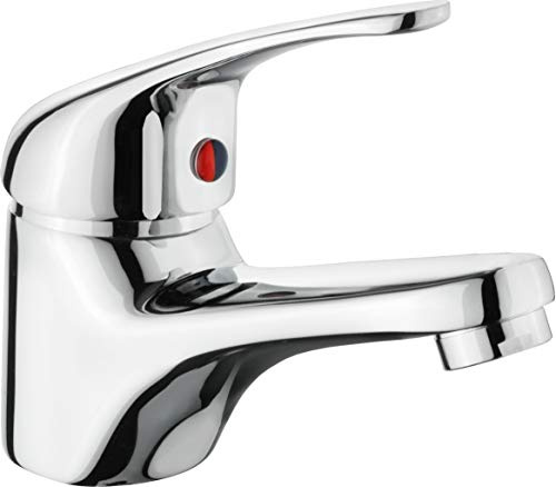 CON:P Waschtischarmatur Sesia – Verchromter Messingkörper – Ohne Ablaufgarnitur – Wasserhahn fürs Bad