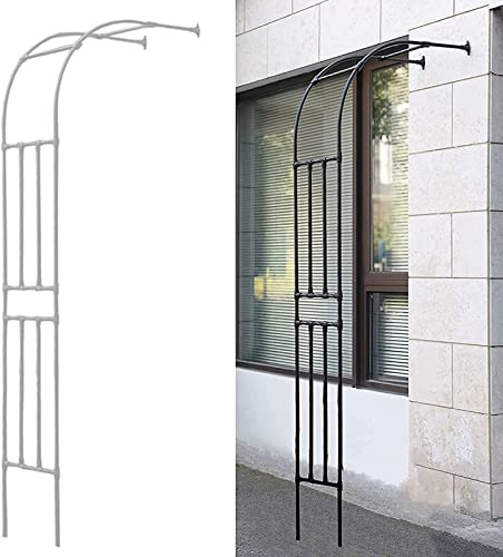 ZTZBFGM Weiß,0.6 x 2.4 m, Rosenbogen Halbbogen, Rosenhalbbogen Garten Torbogen Metall Rosenbögen, Metall Torbogen Wetterfeste Rankhilfe Stützgitterbogen Torbogen Hochzeitsdekoration