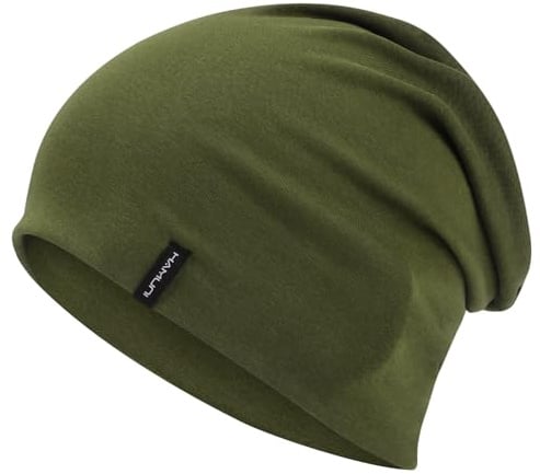 HAMUNI Slouchy Beanie Mütze Damen, Bequeme Baumwolle Mütze Herren | Leichte Mütze Doppellagige Weiche Dünne Mütze Klassische Modische Beanie Mütze Perfekt für Alltag und Übergangszeiten