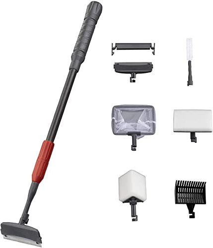 boxtech Aquarium Reinigungswerkzeuge, Fish Tank Reiniger Set 6 in 1 mit Algenschaber, Glasschwamm, Kiesbesen, Rohrbürste, Netz-Reinigungswerkzeug fürs Aquarium