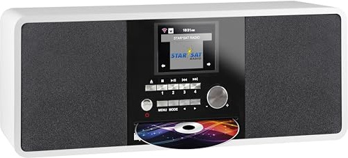 Imperial 22-237-00 Dabman i200 Internet-/DAB+ Radio mit CD-Player (Stereo Sound, UKW, WLAN, Aux In, Line-Out, Kopfhörer Ausgang, Inklusiv Netzteil) weiß