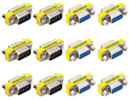 GTIWUNG Gender Changer DB9 9 Pin Seriell RS232 9 pol Adapter D-SUB-Gender Konverter 6 x Buchse auf Buchse + 6 x Stecker auf Stecker