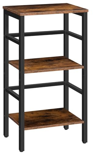 HOOBRO Leiterregal, Standregal, 3 Ebenen Bücherregal, Querstangen-Design, Multifunktionales Ablageregal, Stabiler Metallrahmen, Industriestil, für Wohnzimmer, Schlafzimmer, Arbeitszimmer EBF80CJ01G1