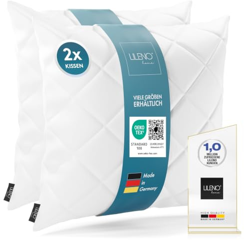 LILENO HOME 2er Set Kissenfüllung 50 x 50 cm - 95°C waschbares Innenkissen | geeignet für Allergiker - Polyester Kisseninlet als Couchkissen, Sofa Kissen, Cocktailkissen und Kopfkissen