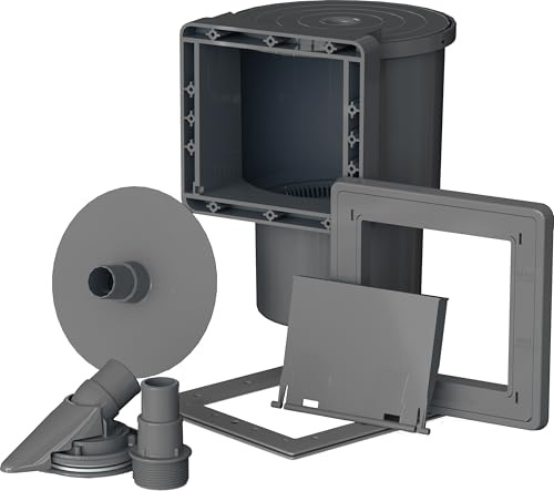 Gre AR100G - Skimmer zur Reinigung und Wasseraufbereitung von Standardpools + Einlassventil. Filtersystem für Pools, Farbe Grau, 27 x 22 x 35 cm