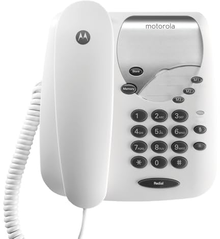 Motorola Voice - CT1 Schnurgebundenes Telefon, schnurgebundene Anrufe, nahtlose Verbindungen, Stummschaltungsfunktion - Weiß