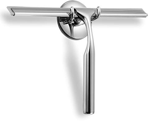 Duschabzieher/Fensterabzieher aus Edelstahl,mit starkem Saugnapf,für Badezimmer,Küche,Nebel,Spiegel,Boden,Auto,Fenster,Glas, Reinigung,25,4cm,Chrom