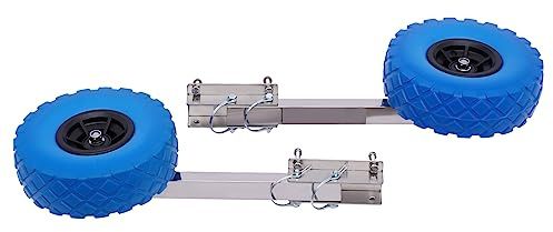 POTYYH Heckräder aus Edelstahl, 25cm Schlauchboot Slipräder Bootsräder Schlauchbooträder, Tragfähigkeit 150kg, Transporträder für Schlauchbooten und Anhängern