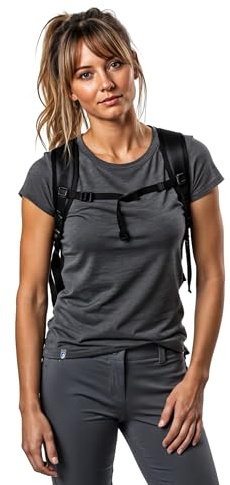 ALPIN LOACKER Merino Shirt Damen kurzarm und Poloshirt I atmungsaktives Funktionsshirt schnelltrocknend für Sport und Wandern I Merinowolle Tshirt und Thermooberteil