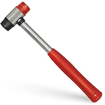 HOUSERAN Gummihammer, Doppelkopf Gummihammer, 25mm | Schonhammer Rückschlagfrei, Weich, Mini Gummihammer, Schonhammer für Leder, Holz, Schmuck, Kunststoff