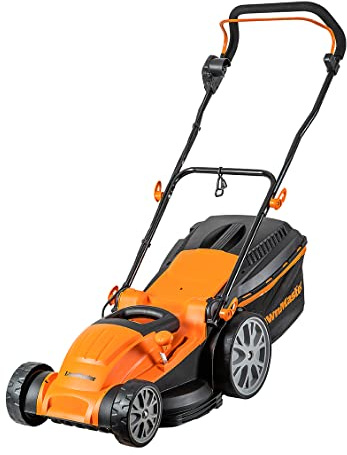 LawnMaster MEB1840M Elektro Rasenmäher 1800W 40cm, 6-fache Schnitthöhenverstellung 20-70 mm, 42L Fangbox