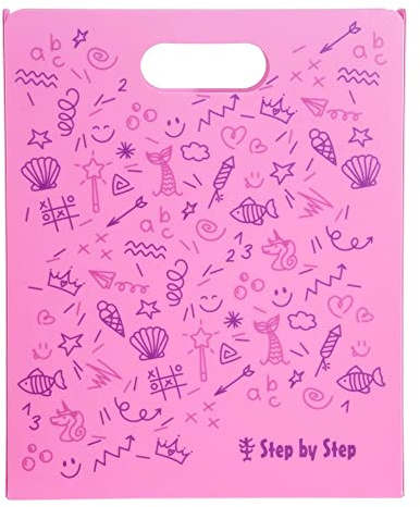 Step by Step Heftbox mit Tragegriff, Pink, für Hefte und Schnellhefter, DIN A4, Fach für Lineal, mit Tragegriff, platzsparend, 4 Fächer