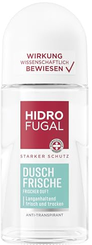 Hidrofugal Dusch-Frische Roll-on (50 ml), starker Anti-Transpirant Schutz mit angenehm frischem Duft, Deo für starken Schutz ohne Ethylalkohol