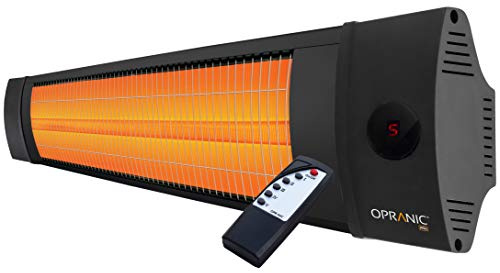 OPRANIC PRO V70R Wand-Terrassenheizer 2300W, IR-X Carbon Black, IP65, Fernbedienung, Timer