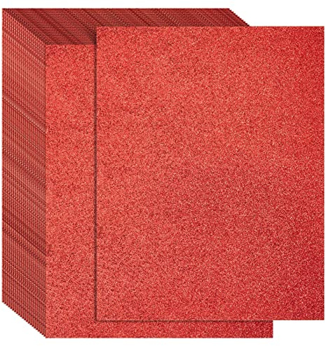 Bright Creations Glitzer-Kartonpapier, 24 Stück, rot, 27,9 x 21,6 cm