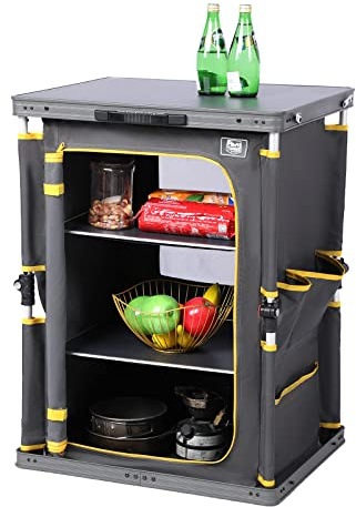 TIMBER RIDGE Campingschrank faltbar Campingküche klappbar Auto Faltschrank Küchenbox Klappschrank All-in-one tragbar mit Tragetasche