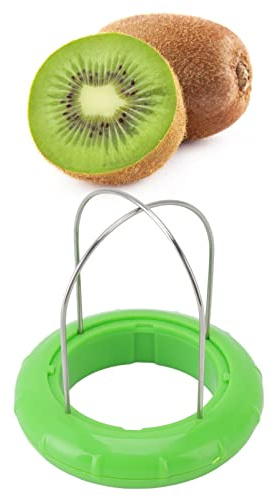 Tnfeeon Kiwi Slicer Tool, Tragbarer 2-in-1-Kiwi-Fruchtschäler, Edelstahl-Kiwi-Fruchtschäler mit Griffigem Griff