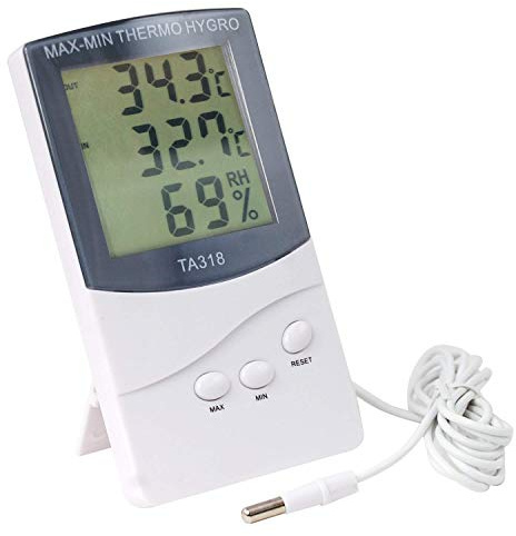 TRIXES Digitales Innen- und Außenthermometer mit 2 Sensoren, Alarm, Wettertrend & Temperatur