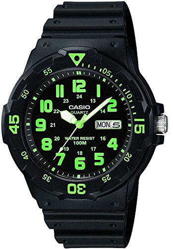 Casio Collection Herren-Armbanduhr MRW200H3BVEF, schwarz/Grün
